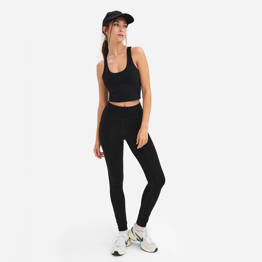 New Mate the Label  Organic Stretch Pocket Full Length Legging Small Black $108